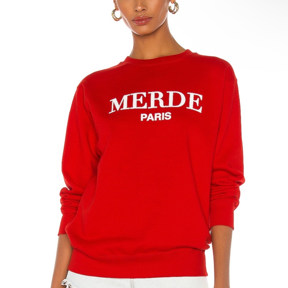 Revolve x Departure Red MERDE Paris Sweatshirt